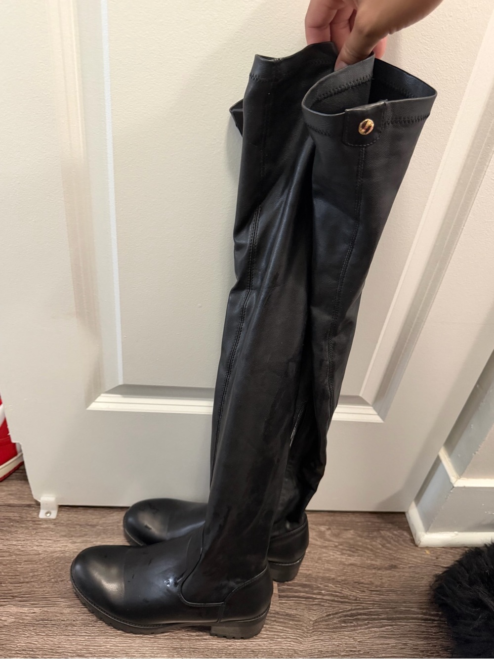Azalea wang Women's Black Over-the-Knee Riding Boots